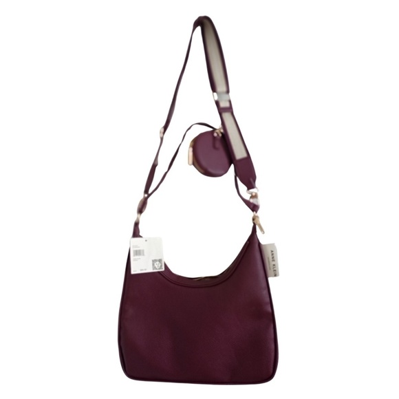 Anne Klein Cranberry Satchel Handbag with Zip wallet - Picture 2 of 10